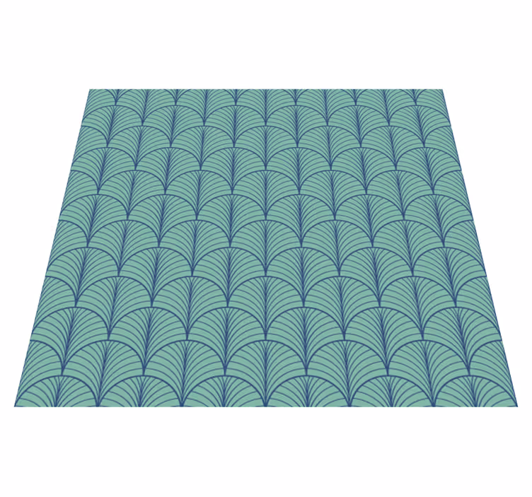 Alfombra vinilo comedor verde azul - TenVinilo