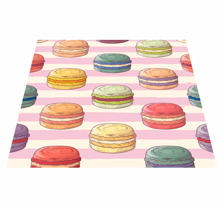 Alfombra vinílica cocina macarons retro - TenVinilo