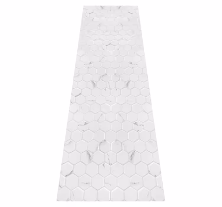 Alfombra vinílica cocina baldosas hexagonales grises - TenVinilo