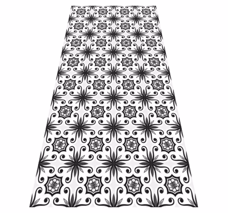 Alfombra vinílica cocina azulejo negro vintage - TenVinilo