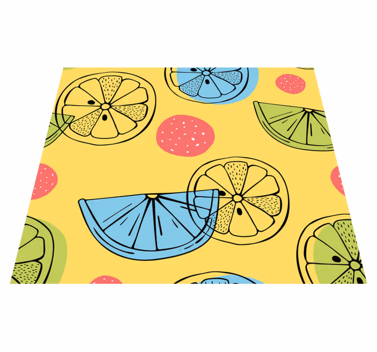 Alfombra vinílica cocina frutas cítricas - TenVinilo