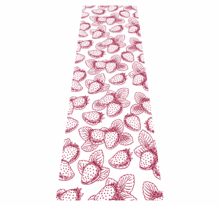 Alfombra vinílica cocina patrón de fresas adorable - TenVinilo