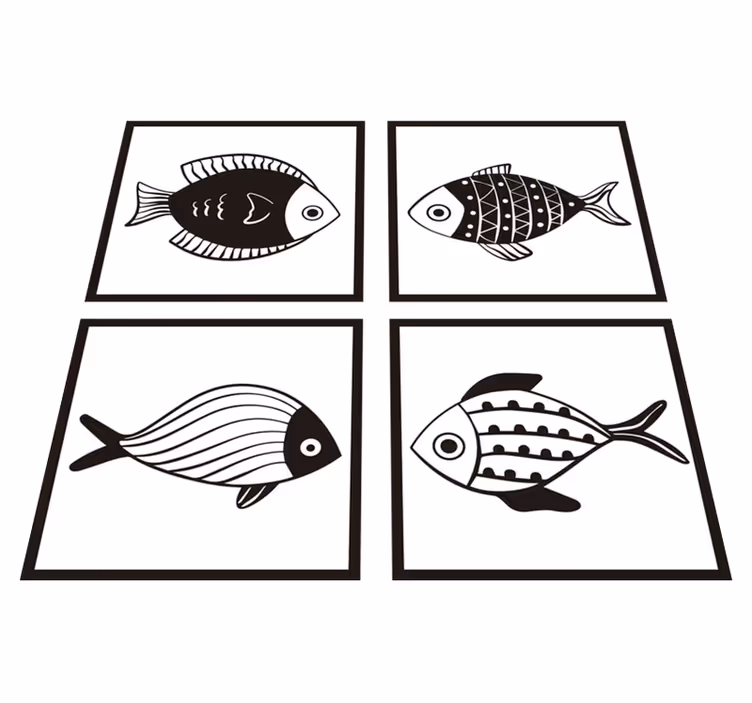 Alfombra vinílica baño azulejos de peces hermosos - TenVinilo