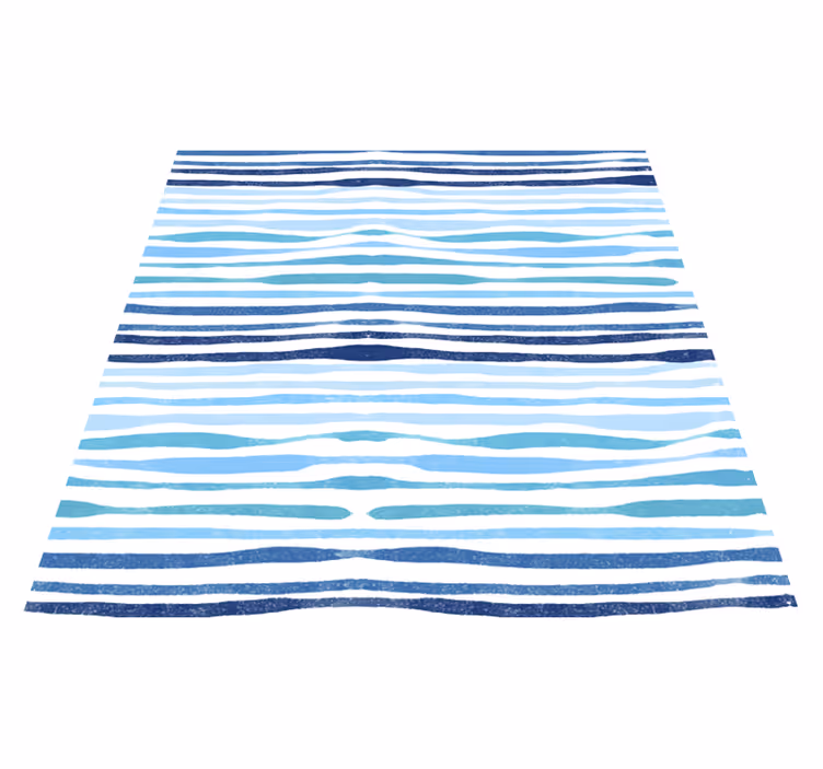 Alfombra vinílica baño rayas verticales azules - TenVinilo