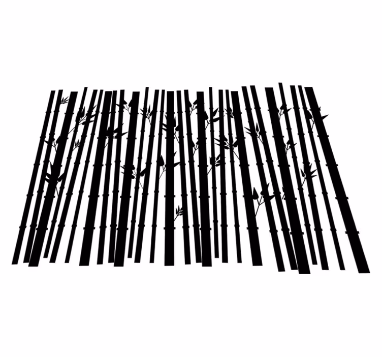Alfombra vinílica baño plantas de bambú - TenVinilo