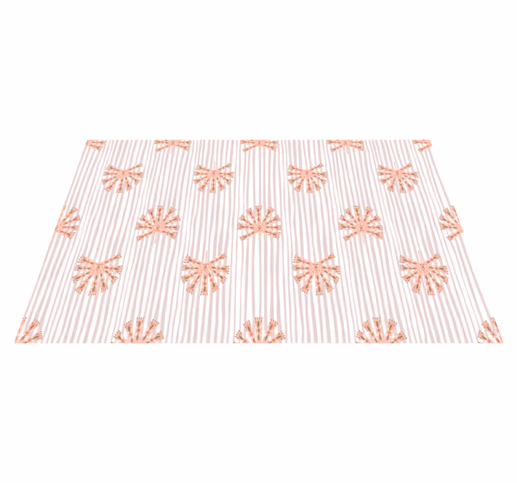 Alfombra vinílica flores diseño geométrico rosa pastel - TenVinilo