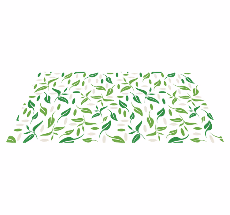 Alfombra vinílica flores patrón de hojas verdes - TenVinilo