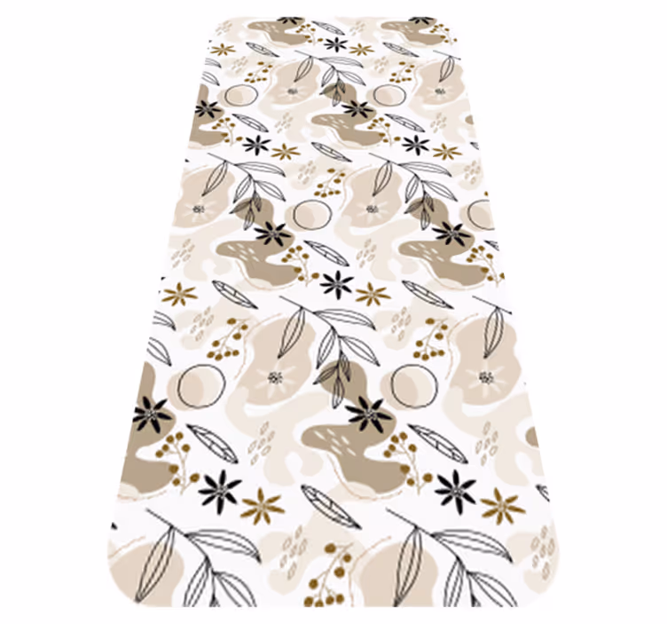 Alfombra vinílica flores diseño elegante en rosa y beige - TenVinilo