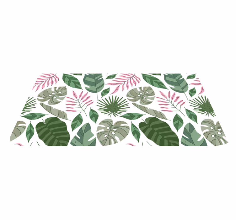 Alfombra vinílica flores jardín minimalista tropical - TenVinilo