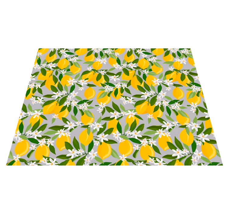Alfombra vinílica flores diseño flores de limón - TenVinilo