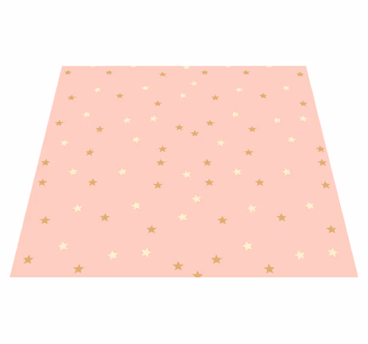 Alfombra vinílica de estrellas estrellas doradas en rosa - TenVinilo