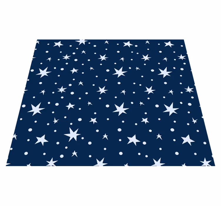 Alfombra vinílica de estrellas sobre fondo azul marino - TenVinilo