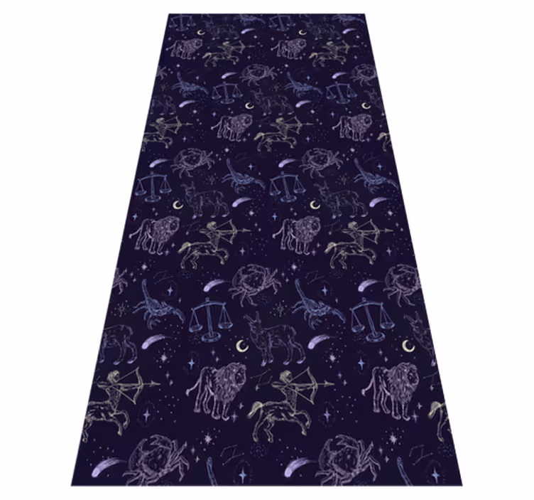 Alfombra vinílica de estrellas patrón constelación - TenVinilo