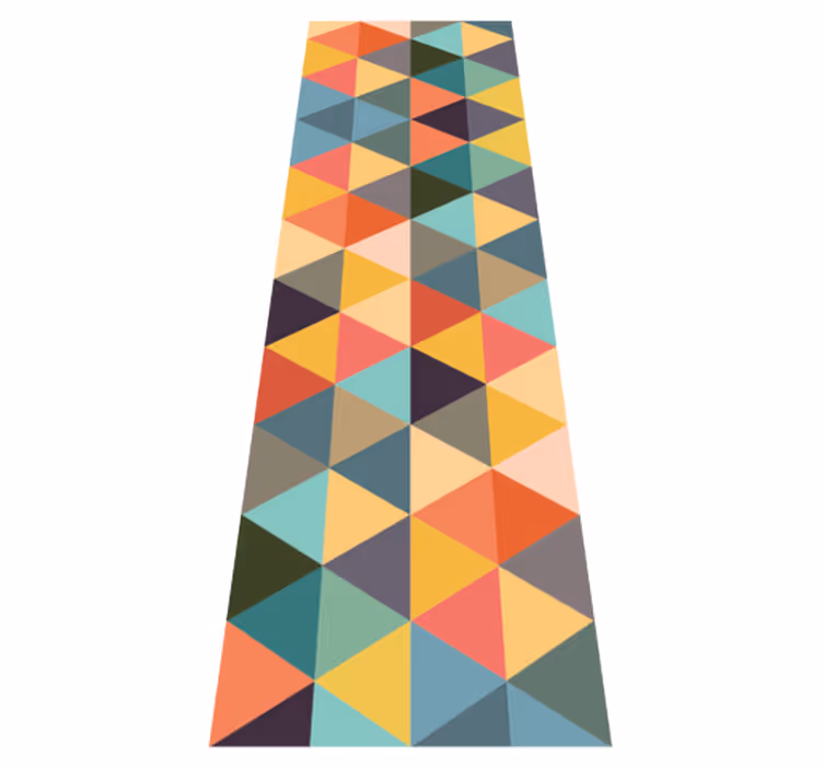Alfombra vinílica geométrica de patrones multicolores - TenVinilo