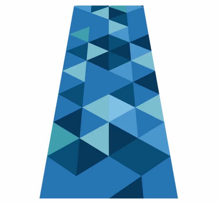 Alfombra vinílica geométrica cuadrados geométricos azules - TenVinilo