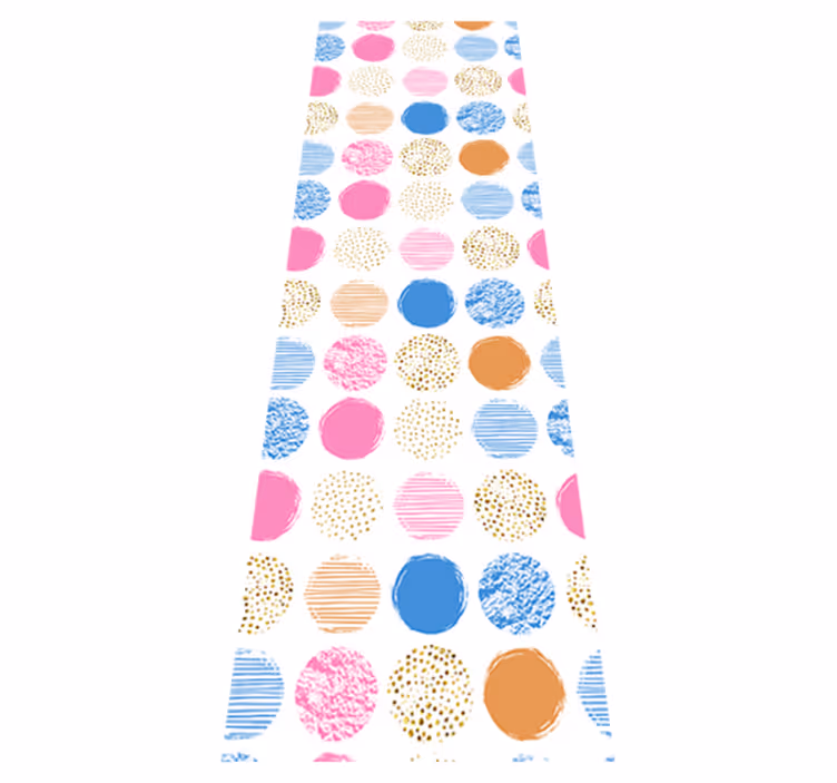 Alfombra vinílica geométrica con patrón de puntos de color - TenVinilo