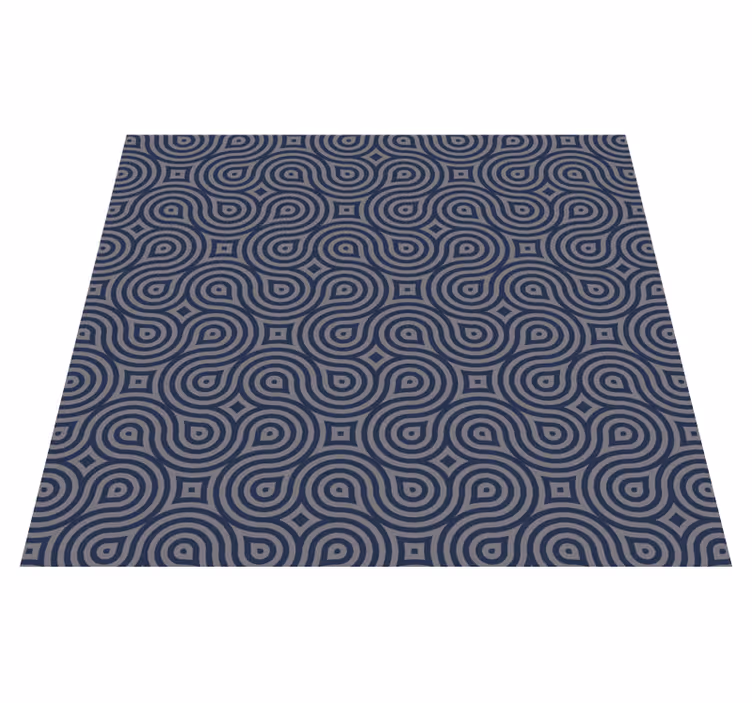 Alfombra vinílica geométrica formas geométricas azules - TenVinilo