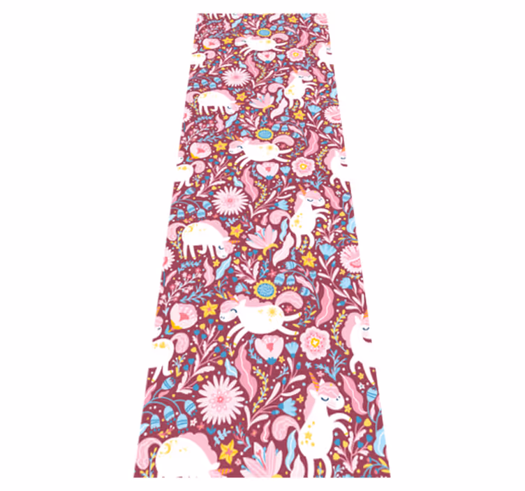 Alfombra vinílica dormitorio diseño de unicornios bellos - TenVinilo