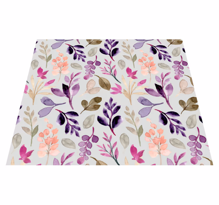 Alfombra vinílica dormitorio floral color suave - TenVinilo