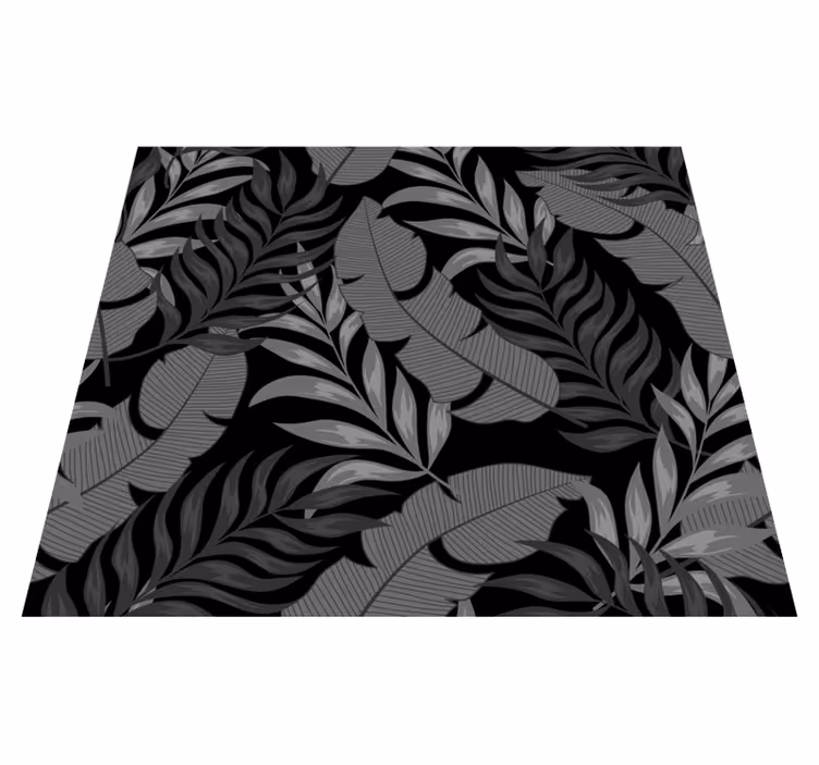 Alfombra vinílica dormitorio hojas de selva oscura - TenVinilo