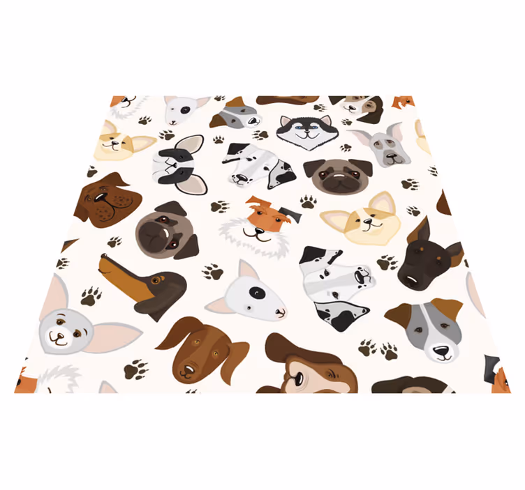 Alfombra vinílica dormitorio diseño de cachorros y perros - TenVinilo