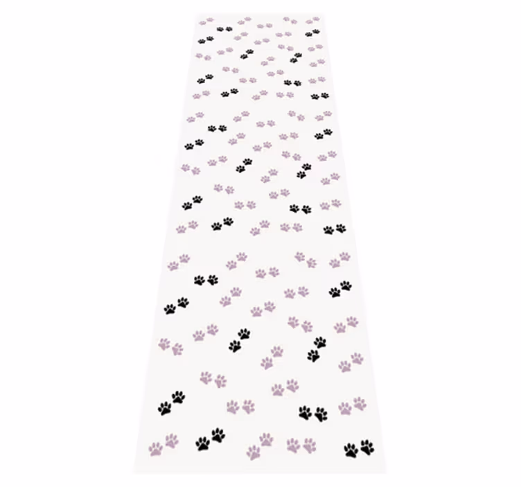 Alfombra vinílica dormitorio huellas de patas de gato - TenVinilo