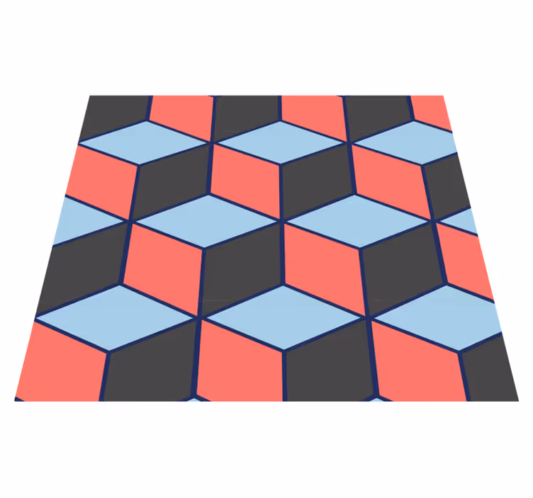 Alfombra vinílica dormitorio cuadrados 3d - TenVinilo