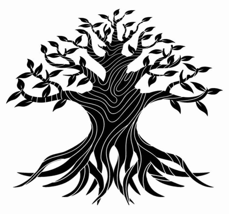 Alfombra vinílica naturaleza líneas del árbol de la vida - TenVinilo