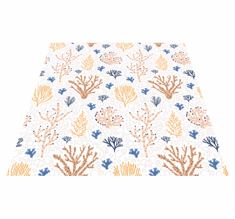 Alfombra vinílica naturaleza diseño coral elegante - TenVinilo