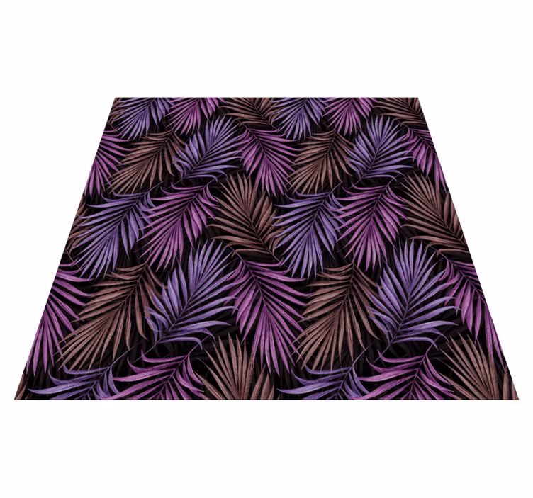 Alfombra vinílica naturaleza motivo hojas moradas - TenVinilo