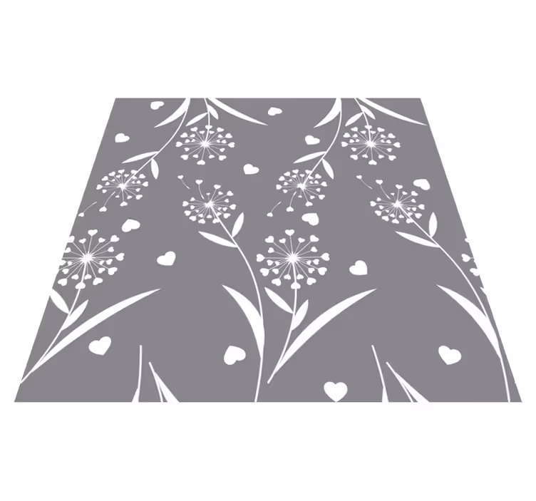 Alfombra vinílica flores diente de león blanco - TenVinilo