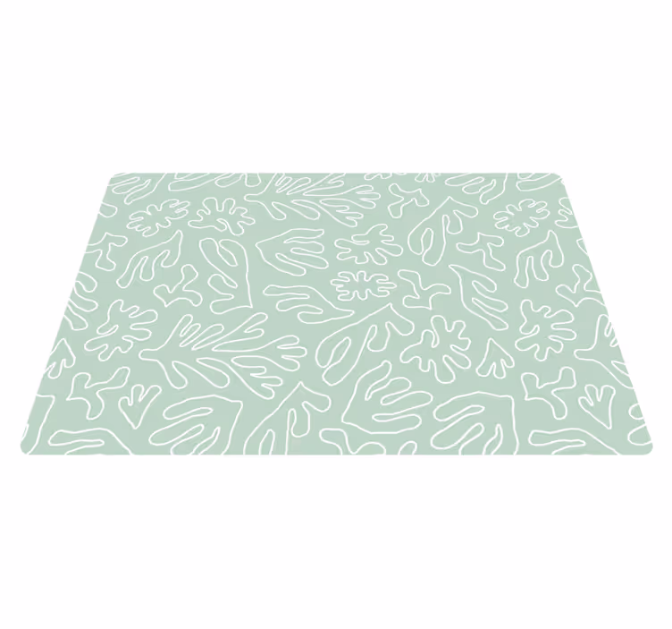 Alfombra vinílica flores pensamiento verde algas - TenVinilo