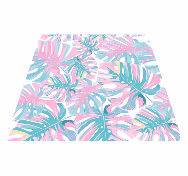 Alfombra vinílica flores patrón monstera deliciosa - TenVinilo