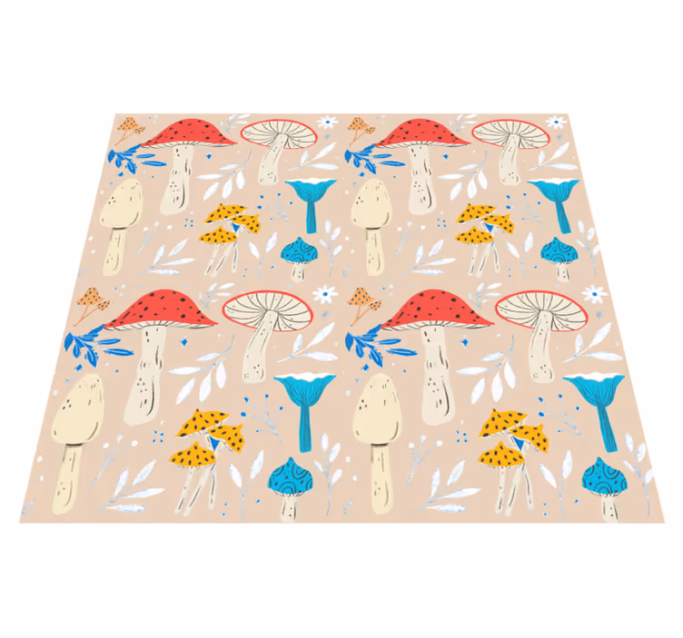 Alfombra vinílica flores setas clásicas fondo beige - TenVinilo