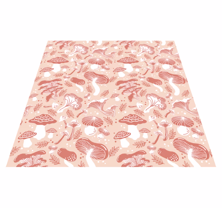Alfombra vinílica flores setas en fondo beige - TenVinilo
