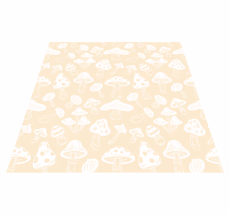 Alfombra vinílica flores diseño champiñones beige - TenVinilo