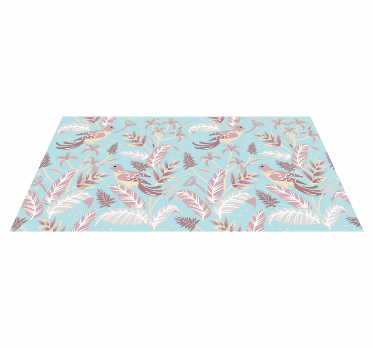 Alfombra vinílica flores azul y rosa - TenVinilo