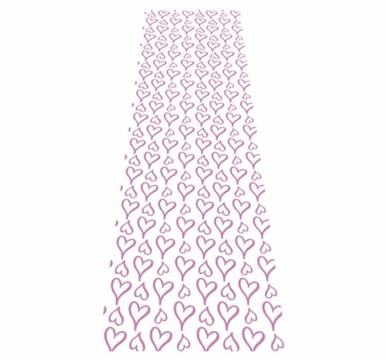 Alfombra vinílica dormitorio íconos de corazones rosa - TenVinilo