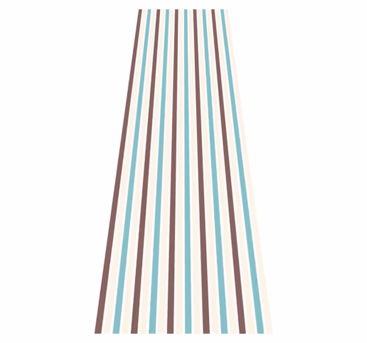 Alfombra vinílica dormitorio patrón retro azul y blanco - TenVinilo