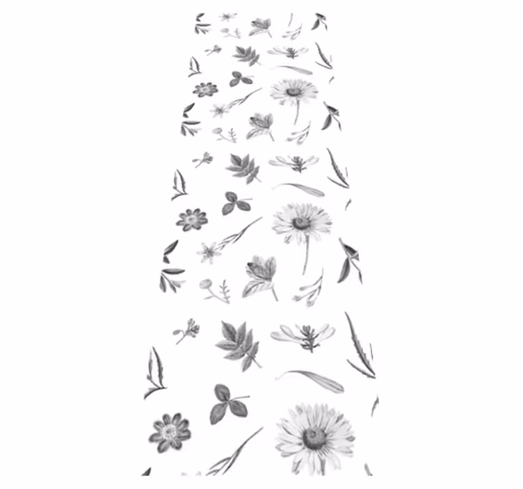 Alfombra vinílica dormitorio flores gris primavera - TenVinilo