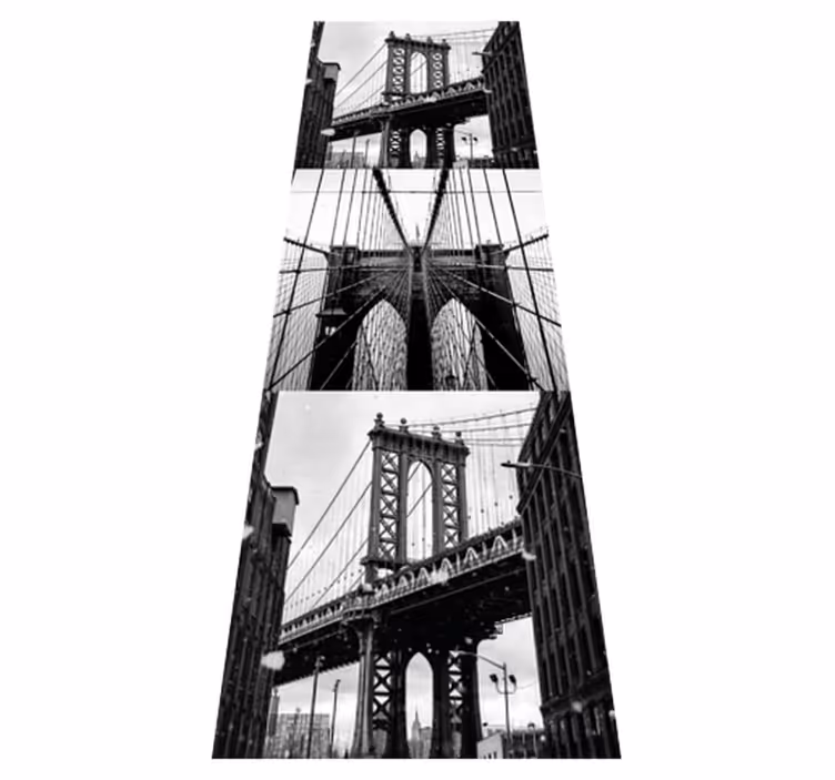Alfombra vinílica dormitorio collage del puente de brooklyn - TenVinilo