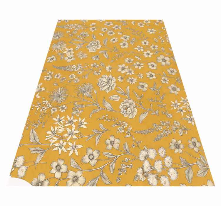 Alfombra vinílica dormitorio patrón floral vintage - TenVinilo