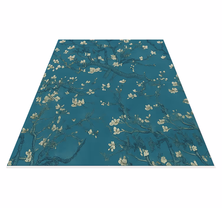 Alfombra vinílica dormitorio diseño de Árbol azul oscuro - TenVinilo