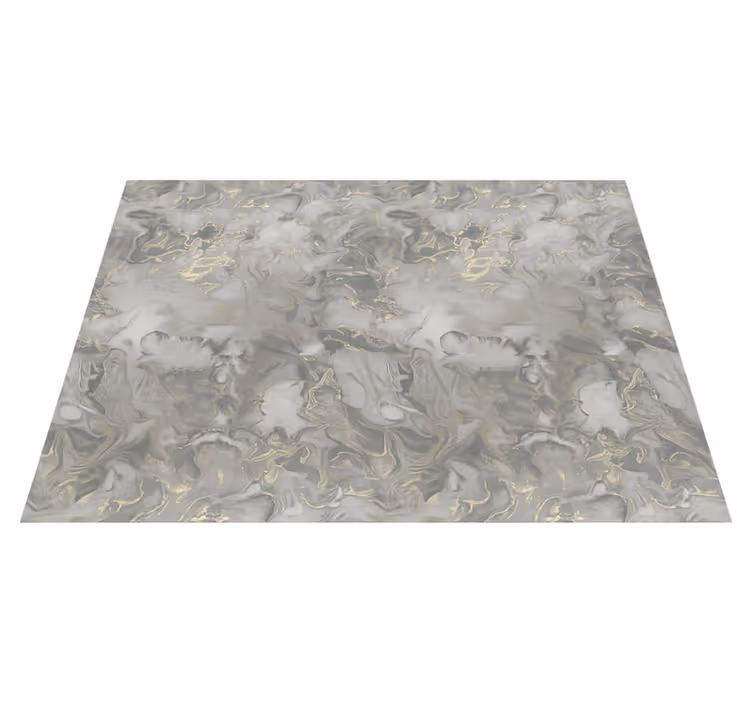 Alfombra vinílica dormitorio mármol líquido gris metalizado - TenVinilo