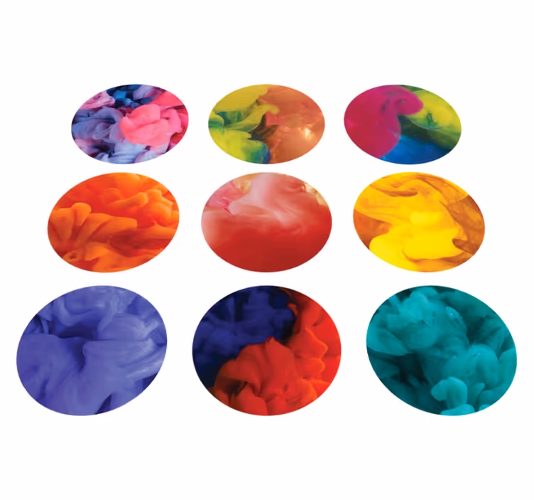 Alfombra vinílica geométrica set de pegatinas coloridas - TenVinilo