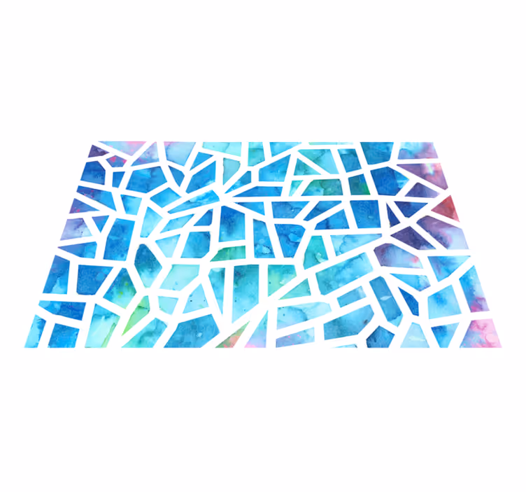 Alfombra vinílica geométrica mosaico de cristal triángulo - TenVinilo