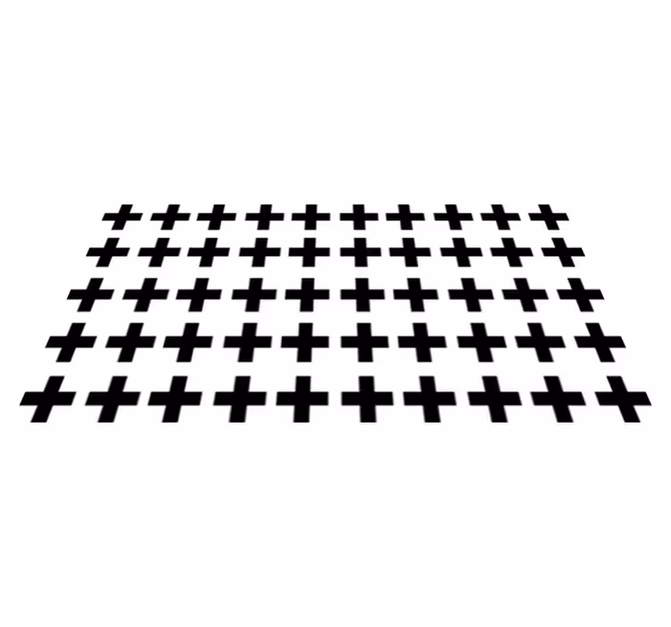 Alfombra vinílica geométrica cruces en blanco y negro - TenVinilo