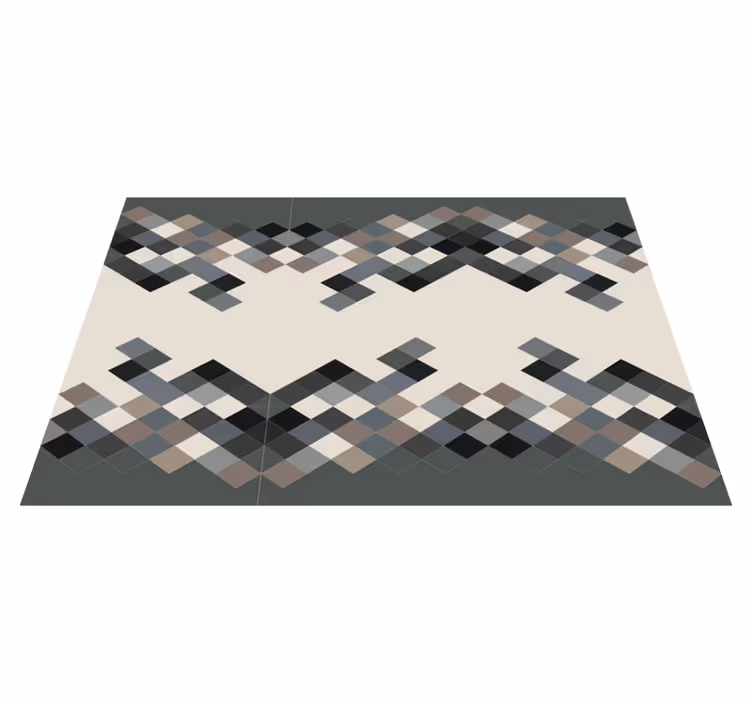 Alfombra vinílica geométrica tonos y bloques de color - TenVinilo