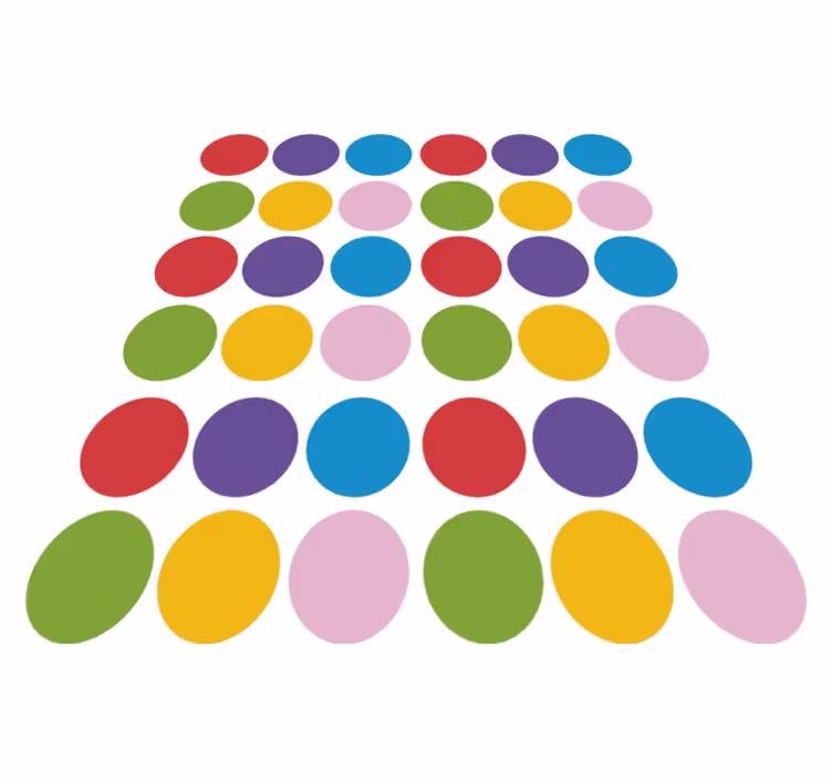 Alfombra vinílica geométrica patrón de círculos coloridos - TenVinilo