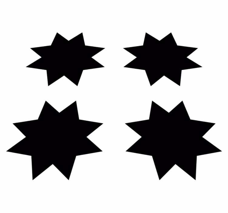 Alfombra vinílica geométrica estrellas negras - TenVinilo